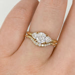 Stunning 0.2 TCW Round Moissanite Stones Curved Wedding Bands 9