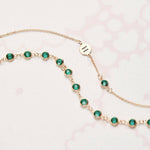 0.25 CT Round Emerald Lab Made Diamond-May Birthstone Chain Bracelet 5