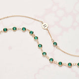 0.25 CT Round Emerald Lab Made Diamond-May Birthstone Chain Bracelet 5