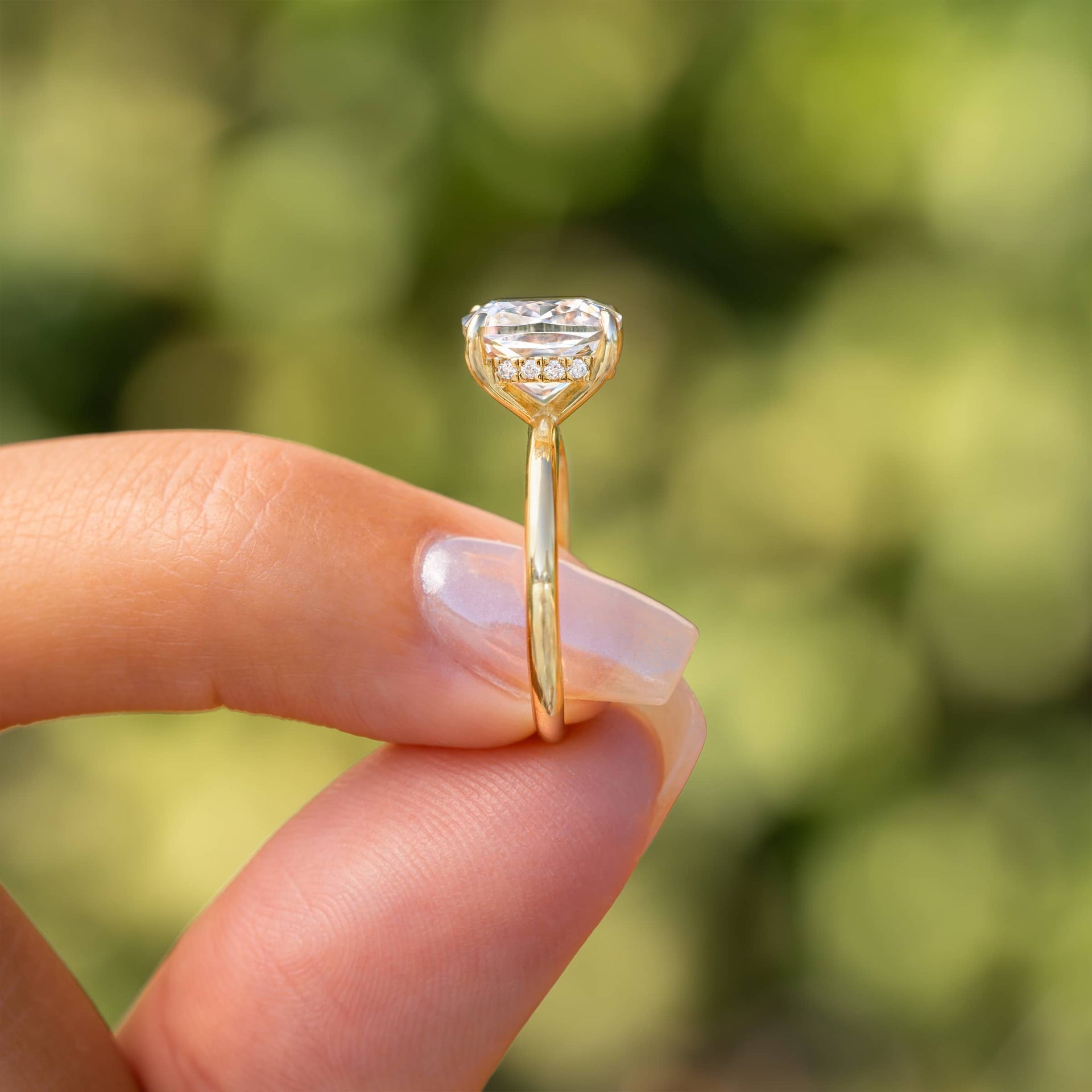 Stunning 3.5 CT Cushion Moissanite Engagement Ring with Hidden Halo Design 7