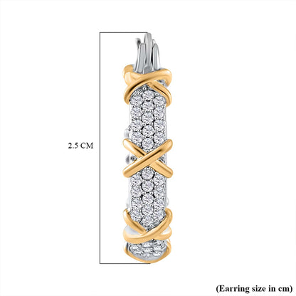 Round Cut Cubic Zirconia in 925 Sterling Silver Earrings 5