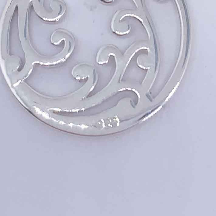 Round Cut Cubic Zirconia in 925 Sterling Silver Necklace 5