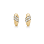 1.0 TCW Round Cut Moissanite Le Grande Cupola Huggies Earrings in Gold 3