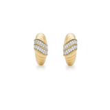 1.0 TCW Round Cut Moissanite Le Grande Cupola Huggies Earrings in Gold 3