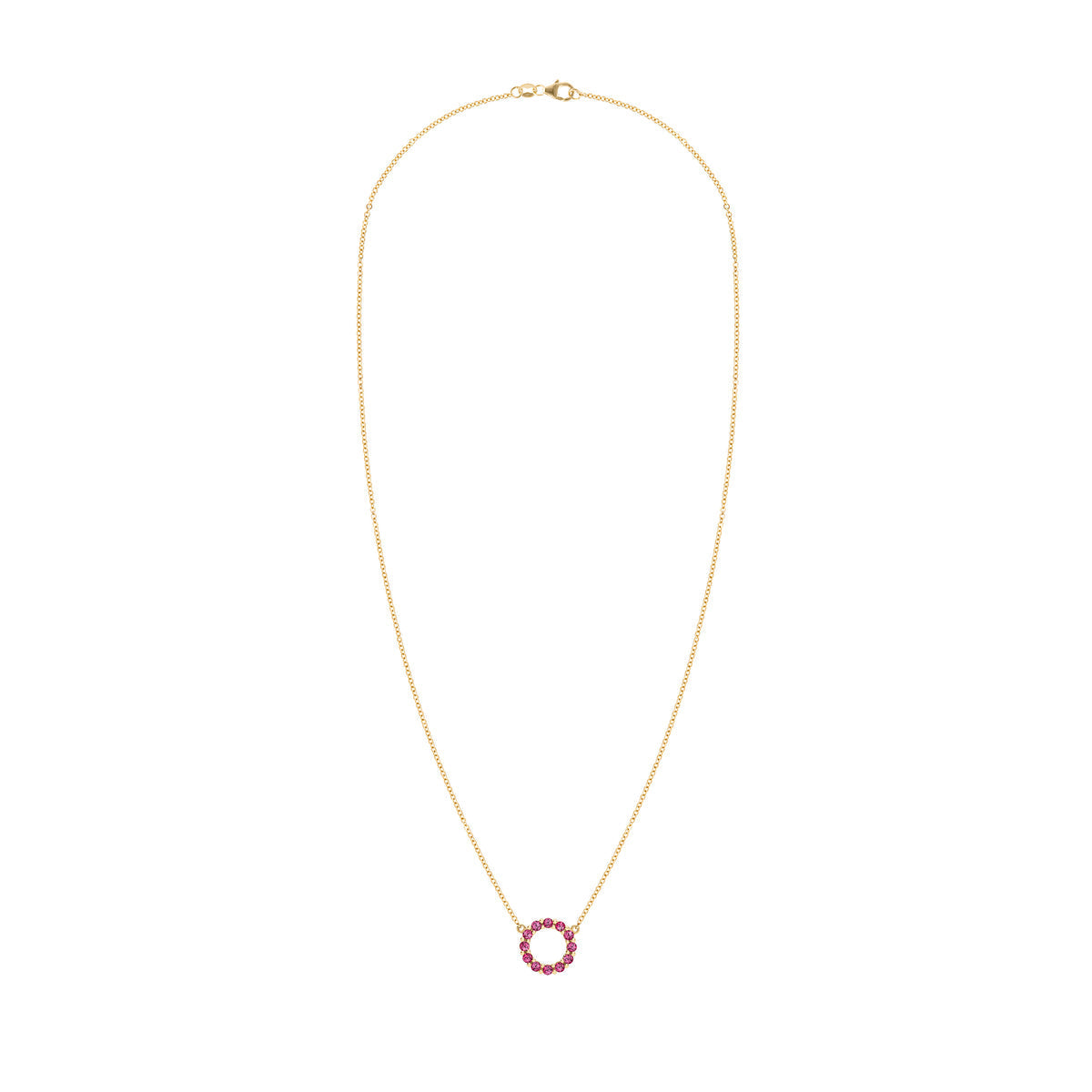 1.2 TCW Round Ruby Lab Made Diamond- July Birthstone Circle Necklace 5