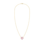 1.2 TCW Round Ruby Lab Made Diamond- July Birthstone Circle Necklace 5