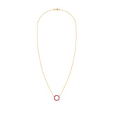 1.2 TCW Round Ruby Lab Made Diamond- July Birthstone Circle Necklace 5