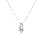 1.50 CT Pear Moissanite Diamond Cluster Pendant Necklace in Solid Gold 1