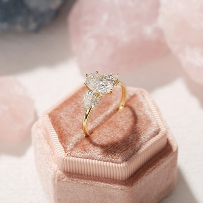 Stunning 2.0 CT Oval Moissanite Engagement Ring with Cluster Design 6