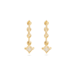 1.0 TCW Round & Princess Cut Moissanite Dangle Earrings in Gold 10