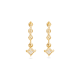 1.0 TCW Round & Princess Cut Moissanite Dangle Earrings in Gold 10