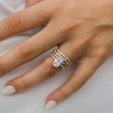 Oval Cut Solitaire Style Cubic Zirconia in 925 Sterling Silver Ring 8