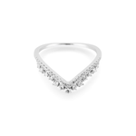 Stunning 0.22 TCW Round Moissanite Stones Curved Wedding Bands 4