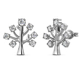 Round Cut Cubic Zirconia in 925 Sterling Silver Earrings 5