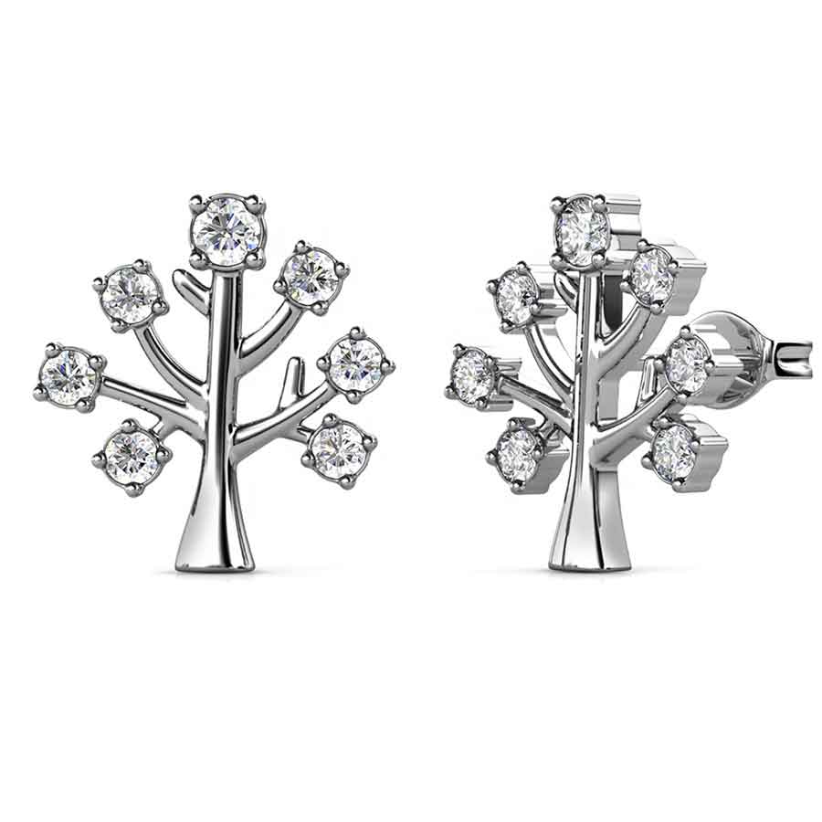 Round Cut Cubic Zirconia in 925 Sterling Silver Earrings 5