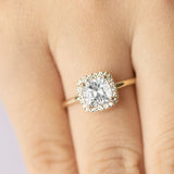 Stunning 1 CT Cushion Moissanite Engagement Ring With Halo Design 6