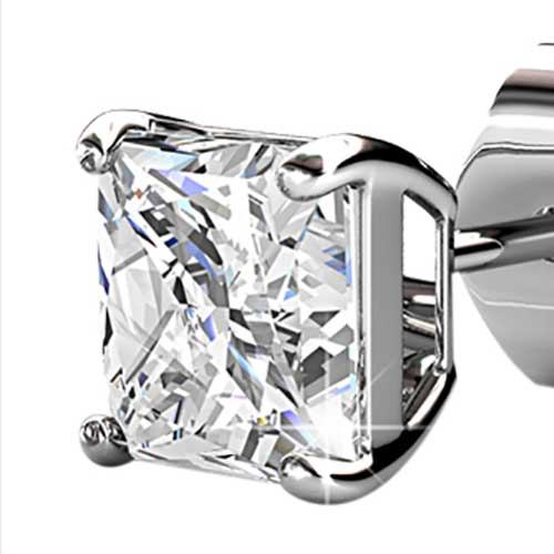 Round Cut Cubic Zirconia in 925 Sterling Silver Earrings 2