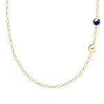 0.90 TCW Round Sapphire Lab Made Diamond- September Birthstone Necklace 1