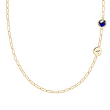 0.90 TCW Round Sapphire Lab Made Diamond- September Birthstone Necklace 1