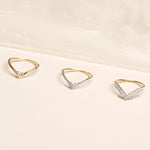 Stunning 0.22 TCW Round Moissanite Stones Curved Wedding Bands 10