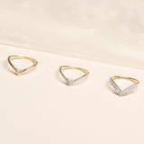 Stunning 0.22 TCW Round Moissanite Stones Curved Wedding Bands 10