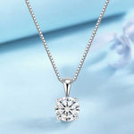 Round Cut Cubic Zirconia in 925 Sterling Silver Necklace 6