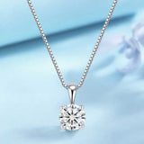 Round Cut Cubic Zirconia in 925 Sterling Silver Necklace 6
