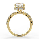 Stunning 1.0 CT Cushion Moissanite Engagement Ring with Hidden Halo & Pave Design 3