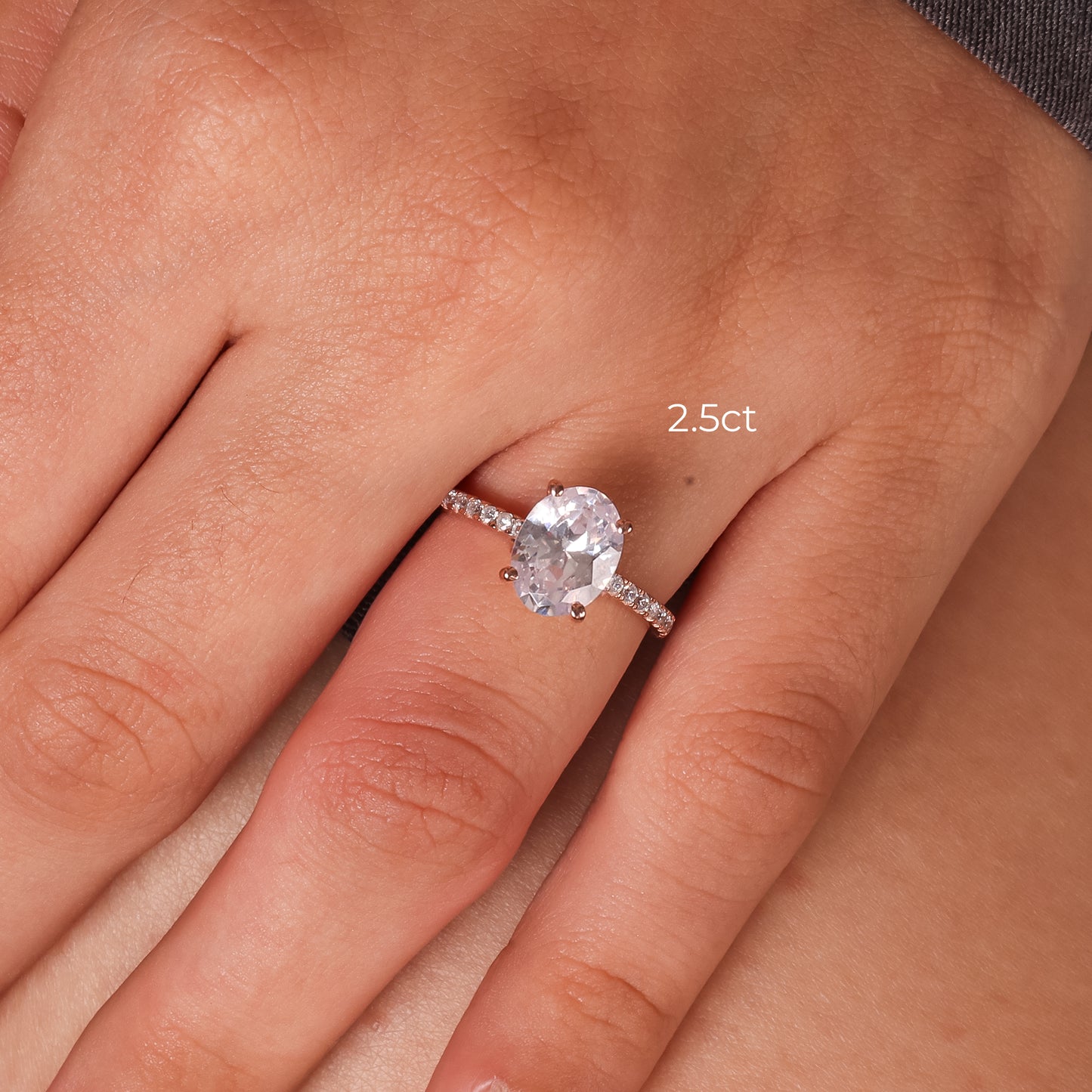 Stunning 1.0 CT Oval Moissanite Engagement Ring with Hidden Halo & Pave Design 7