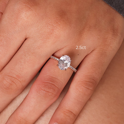 Stunning 1.0 CT Oval Moissanite Engagement Ring with Hidden Halo & Pave Design 7