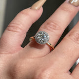Stunning 1.01 CT Round Moissanite Engagement Ring with Halo Design 1