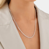Round Cut Cubic Zirconia in 925 Sterling Silver Necklace 5