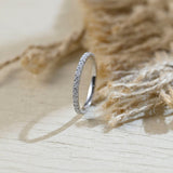 Stunning 0.6 CT Round Moissanite Stones Full Eternity Wedding Band 8