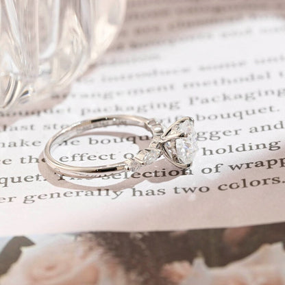Stunning 2.0 CT Round Moissanite Engagement Ring with Pave Design 7
