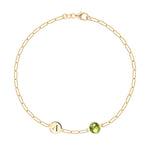 0.84 CT Round Peridot Lab Made Diamond-August Birthstone Bracelet 1