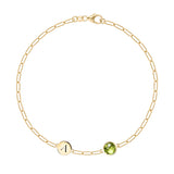 0.84 CT Round Peridot Lab Made Diamond-August Birthstone Bracelet 1