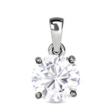 Round Cut Cubic Zirconia in 925 Sterling Silver Necklace 1