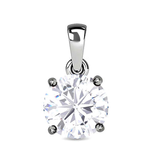 Round Cut Cubic Zirconia in 925 Sterling Silver Necklace