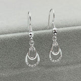 Round Cut Cubic Zirconia in 925 Sterling Silver Earrings 6