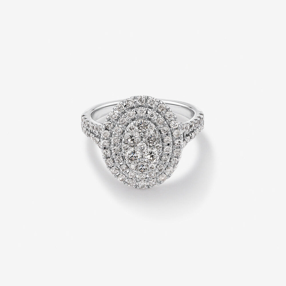 Stunning 1.5 TCW Round Moissanite Engagement Ring in Clusters Design 1