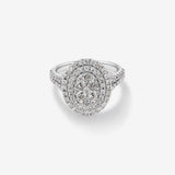 Stunning 1.5 TCW Round Moissanite Engagement Ring in Clusters Design 1