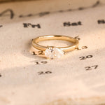 Stunning 0.8 CT Pear Moissanite Engagement Ring With East-West Solitaire Design 1