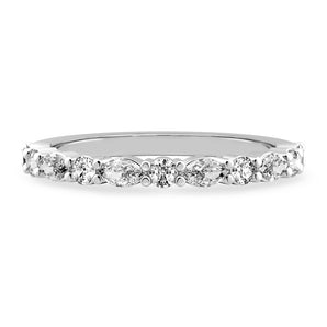 Stunning 0.30 TCW Round & Marquise Moissanite Stones Alternative Diamond Wedding Band