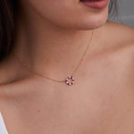 0.36 TCW Round Ruby Lab Made Diamond- July Birthstone Necklace 3