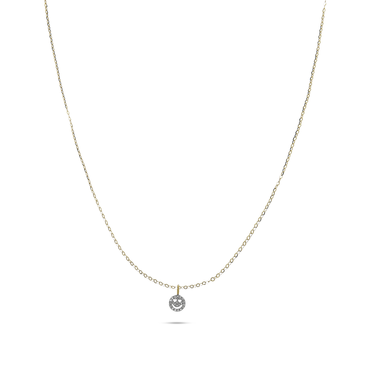0.30 CT Round Moissanite Diamond Smiley Pendant Necklace in Solid Gold 3