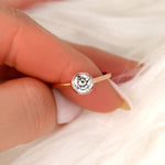 Stunning 0.75 CT Round Moissanite Engagement Ring With Bezel Design 6