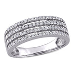Round Cut Cubic Zirconia in 925 Sterling Silver Wedding Bands 1