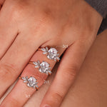 Stunning 2.0 CT Oval Moissanite Engagement Ring with Cluster Design 8