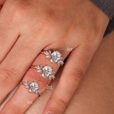 Stunning 2.0 CT Oval Moissanite Engagement Ring with Cluster Design 8