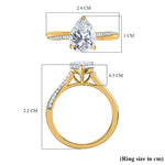 Pear Cut Pave Style Cubic Zirconia in 925 Sterling Silver Ring 6